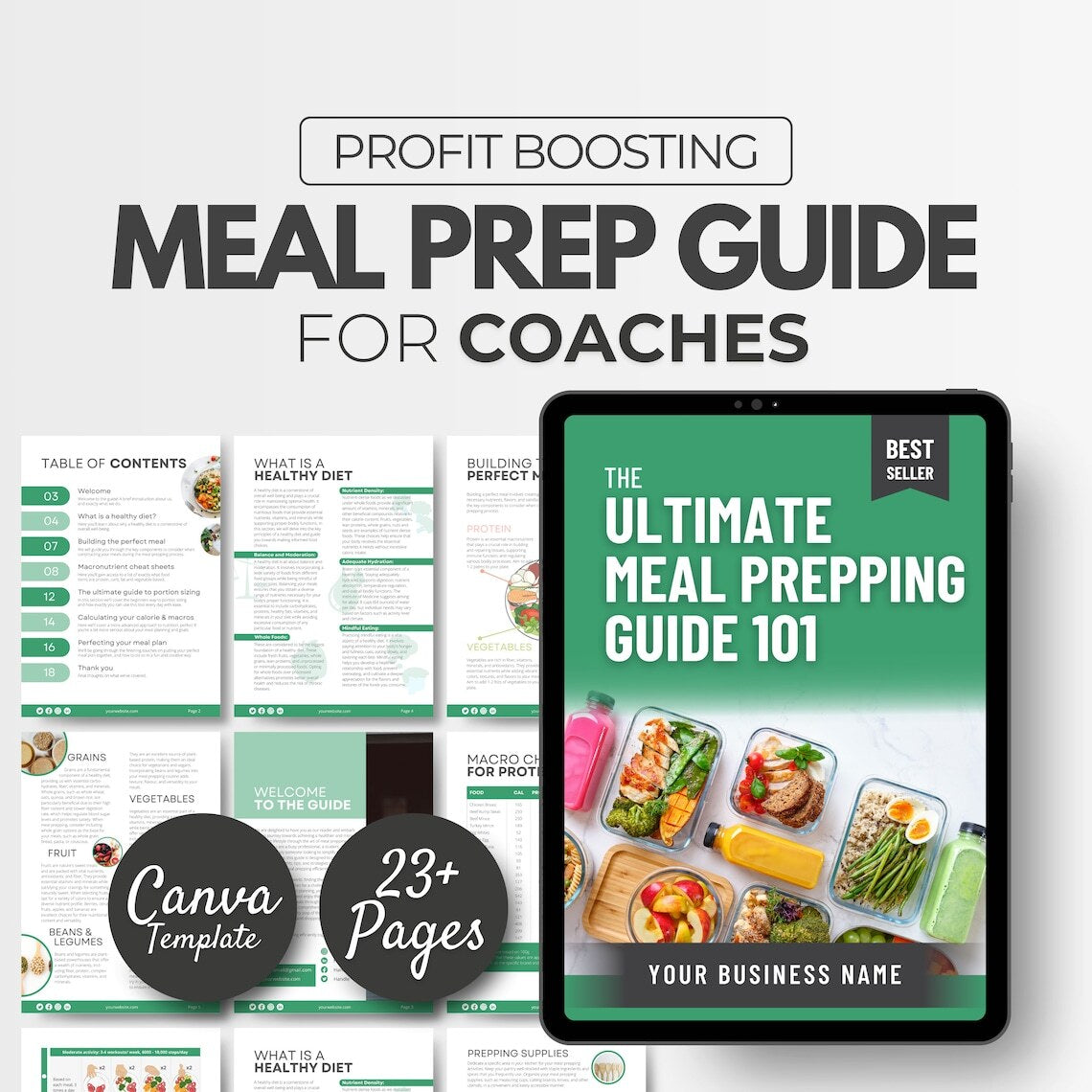 Done-For-You Nutrition eBook Template | Meal Prep & Healthy Eating Guide for Coaches