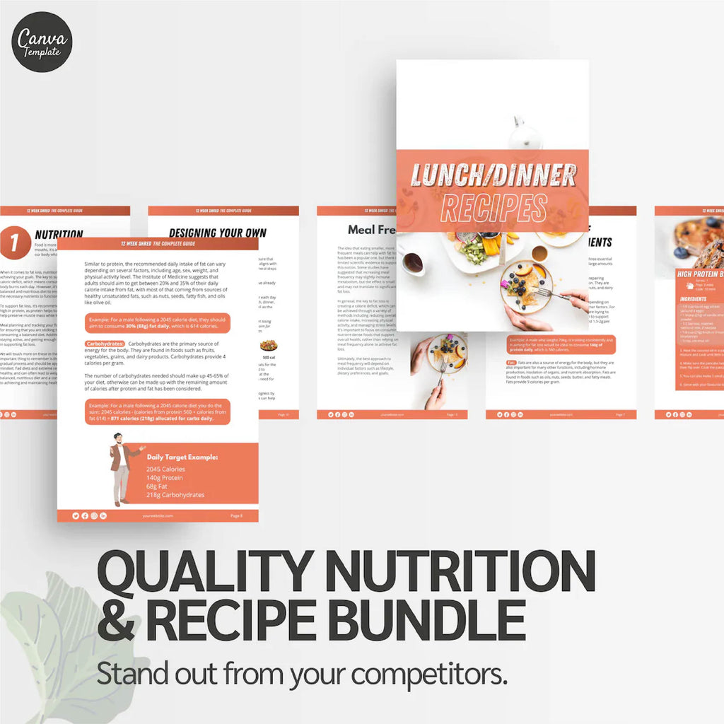 12-Week Fat Loss Program for Men | Editable Canva Template for Fitness Coaches