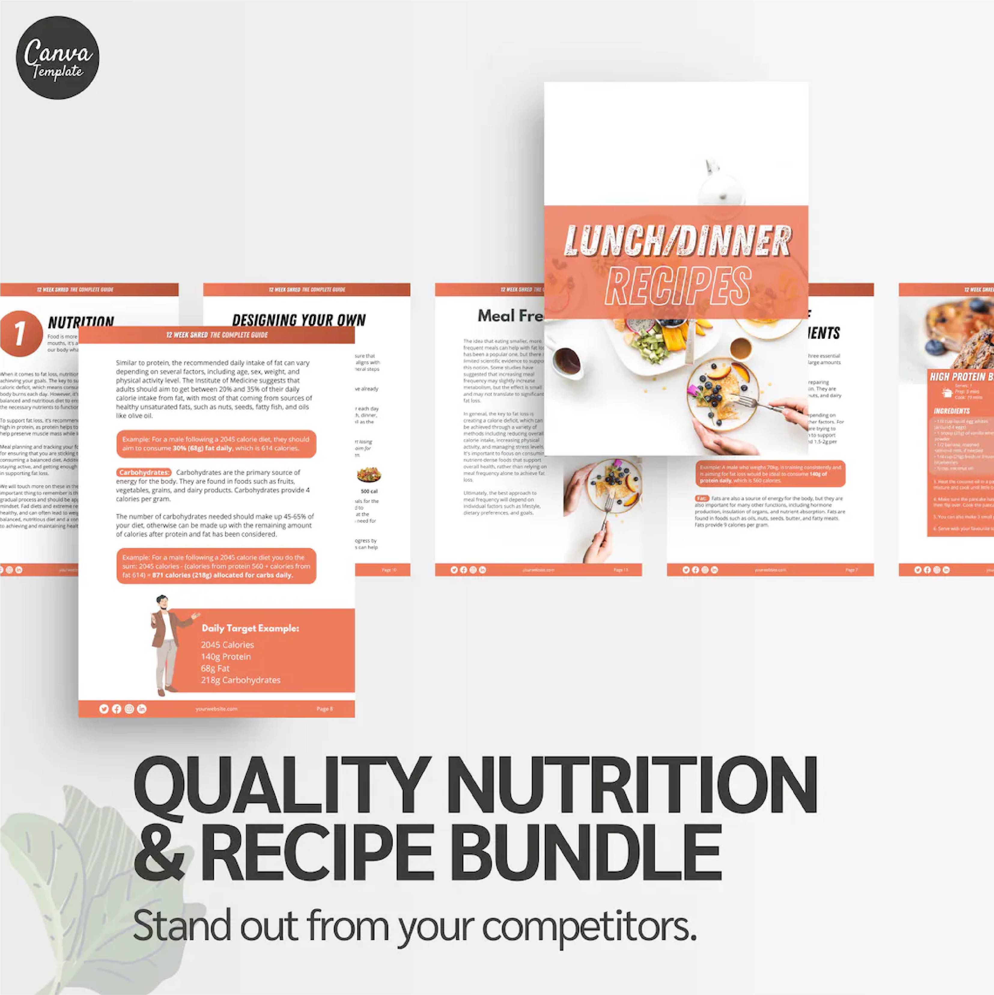 12-Week Fat Loss Program for Men | Editable Canva Template for Fitness Coaches