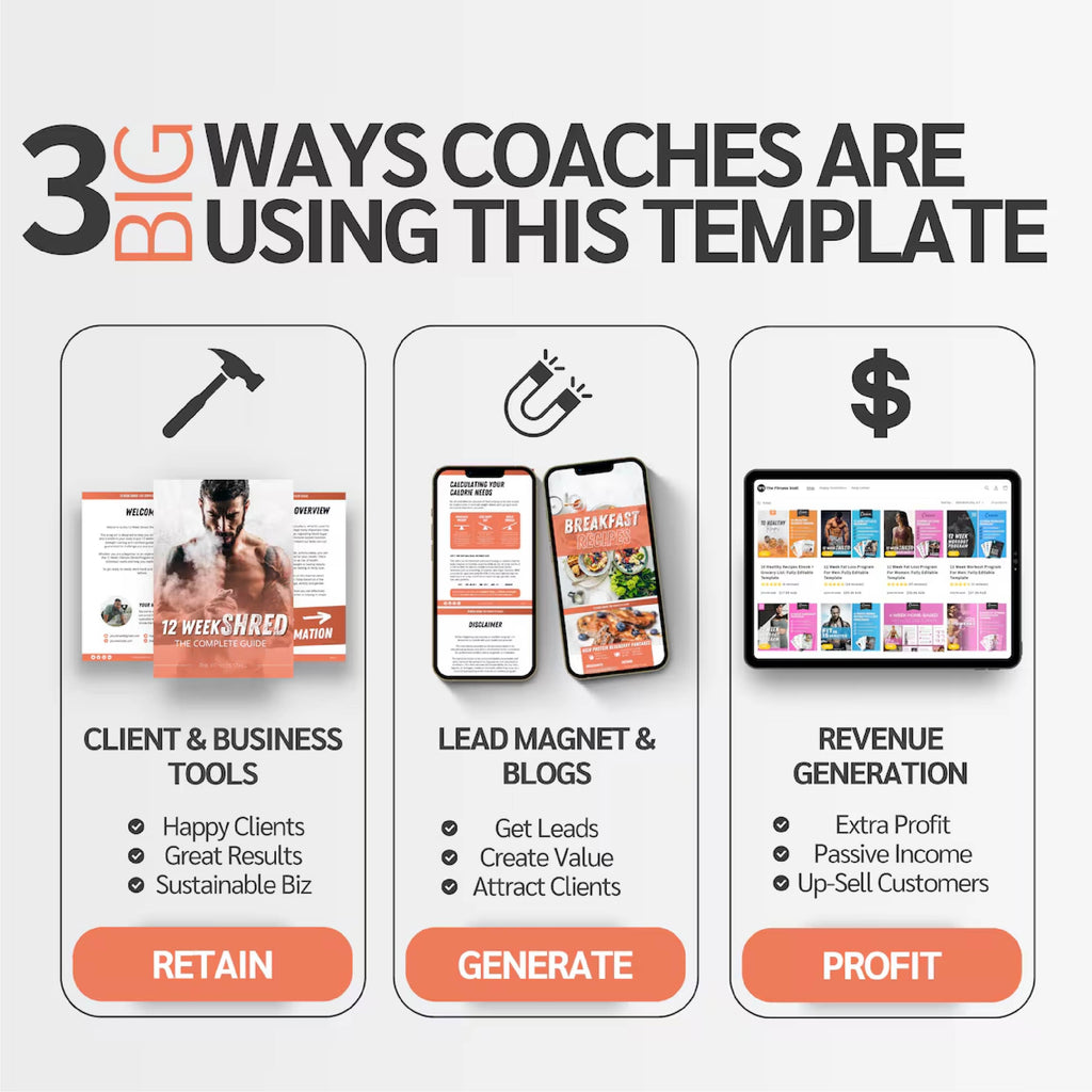 12-Week Fat Loss Program for Men | Editable Canva Template for Fitness Coaches