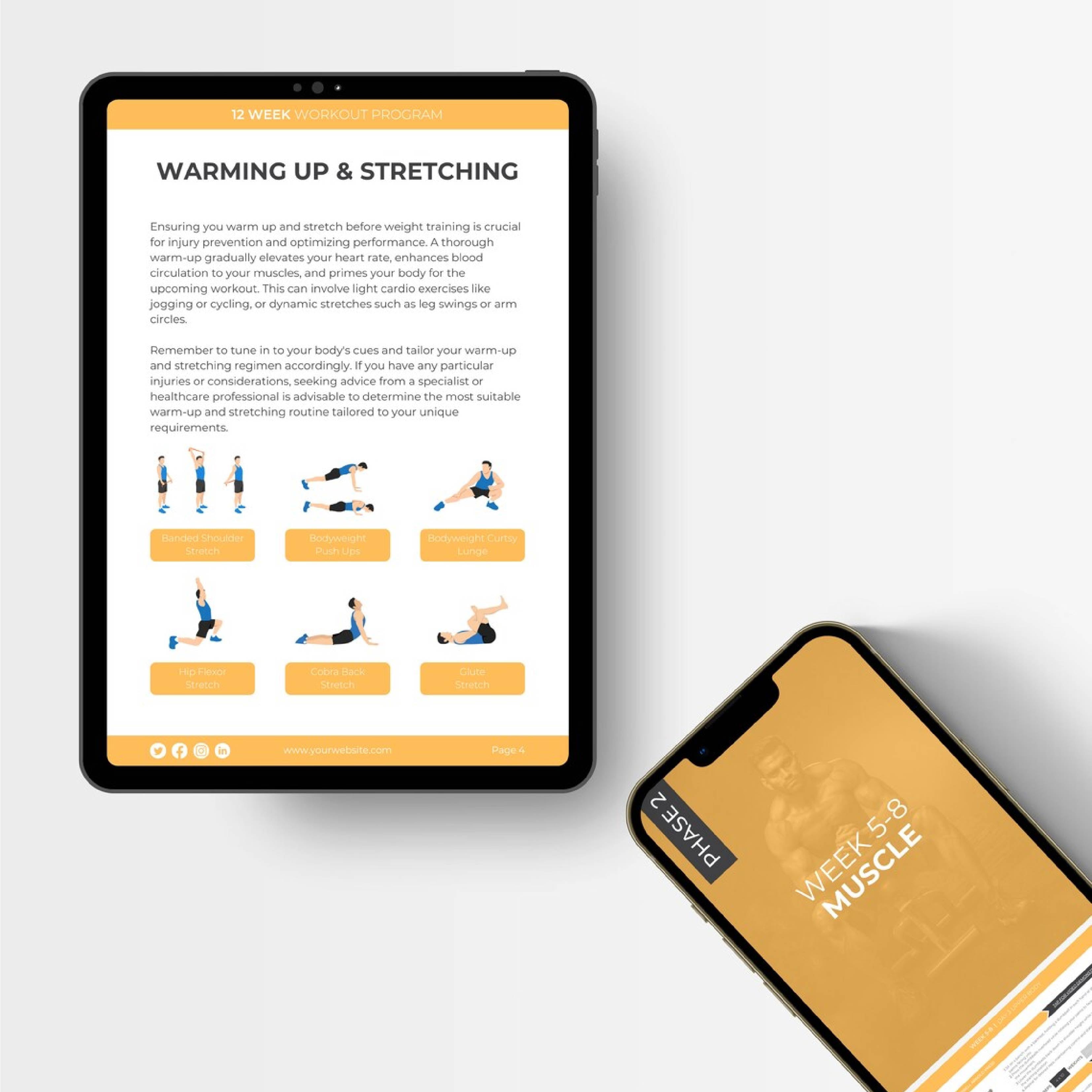 12-Week Gym-Based Fat Loss Program for Men | Editable Canva Fitness Program Template | Health Coaching Resources & Gym eBook