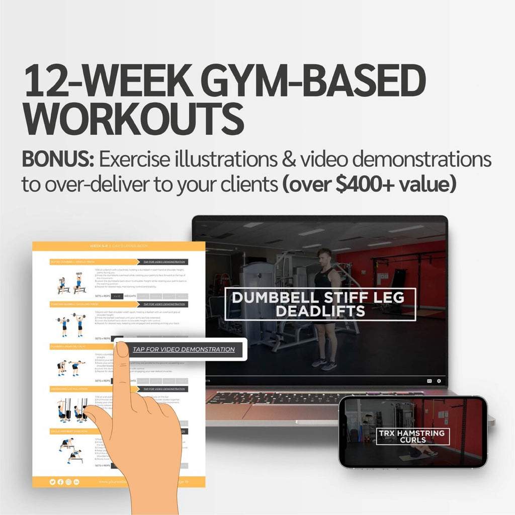 12-Week Gym-Based Fat Loss Program for Men | Editable Canva Fitness Program Template | Health Coaching Resources & Gym eBook