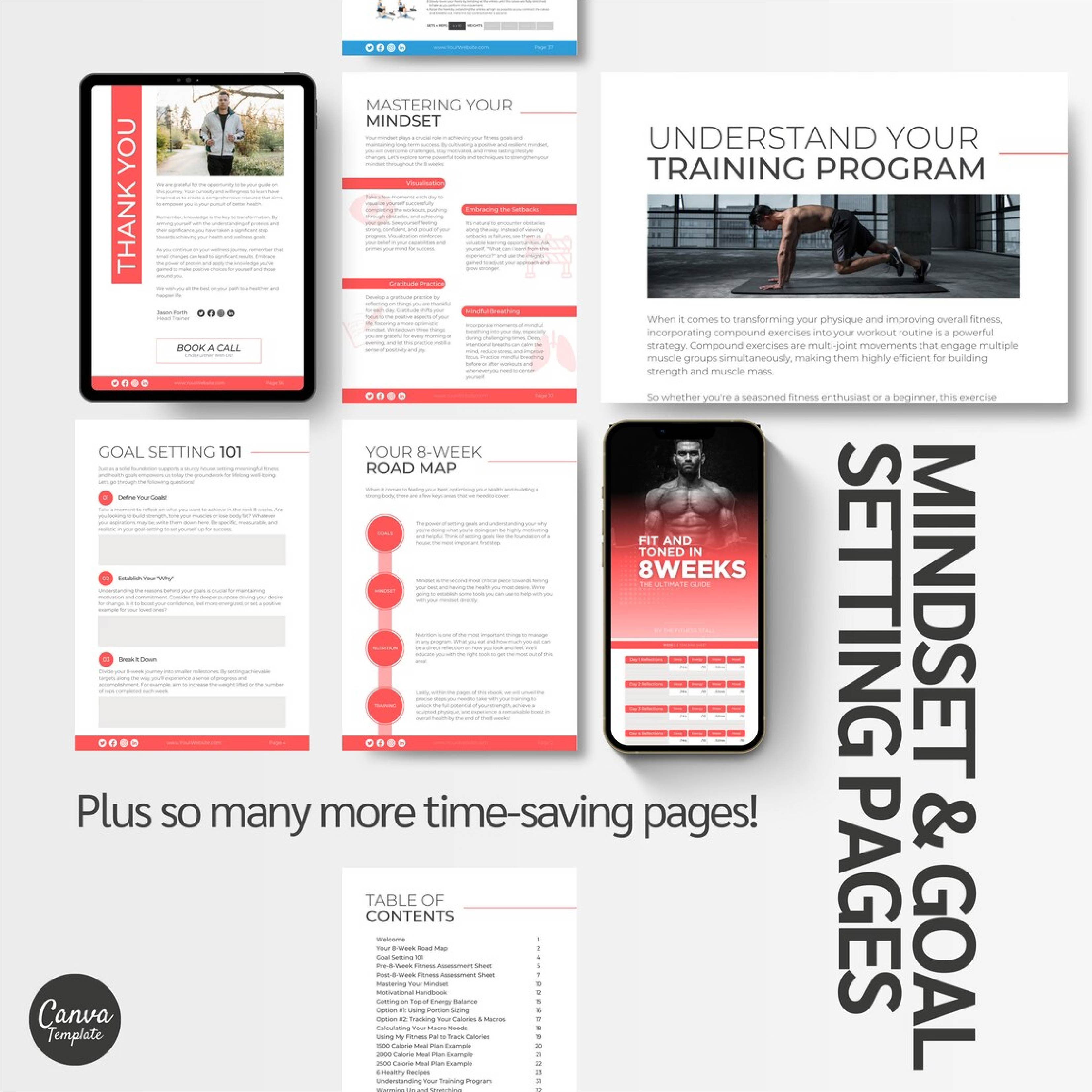 Fit & Toned in 8 Weeks: Fitness Program for Men (Editable Canva Template)