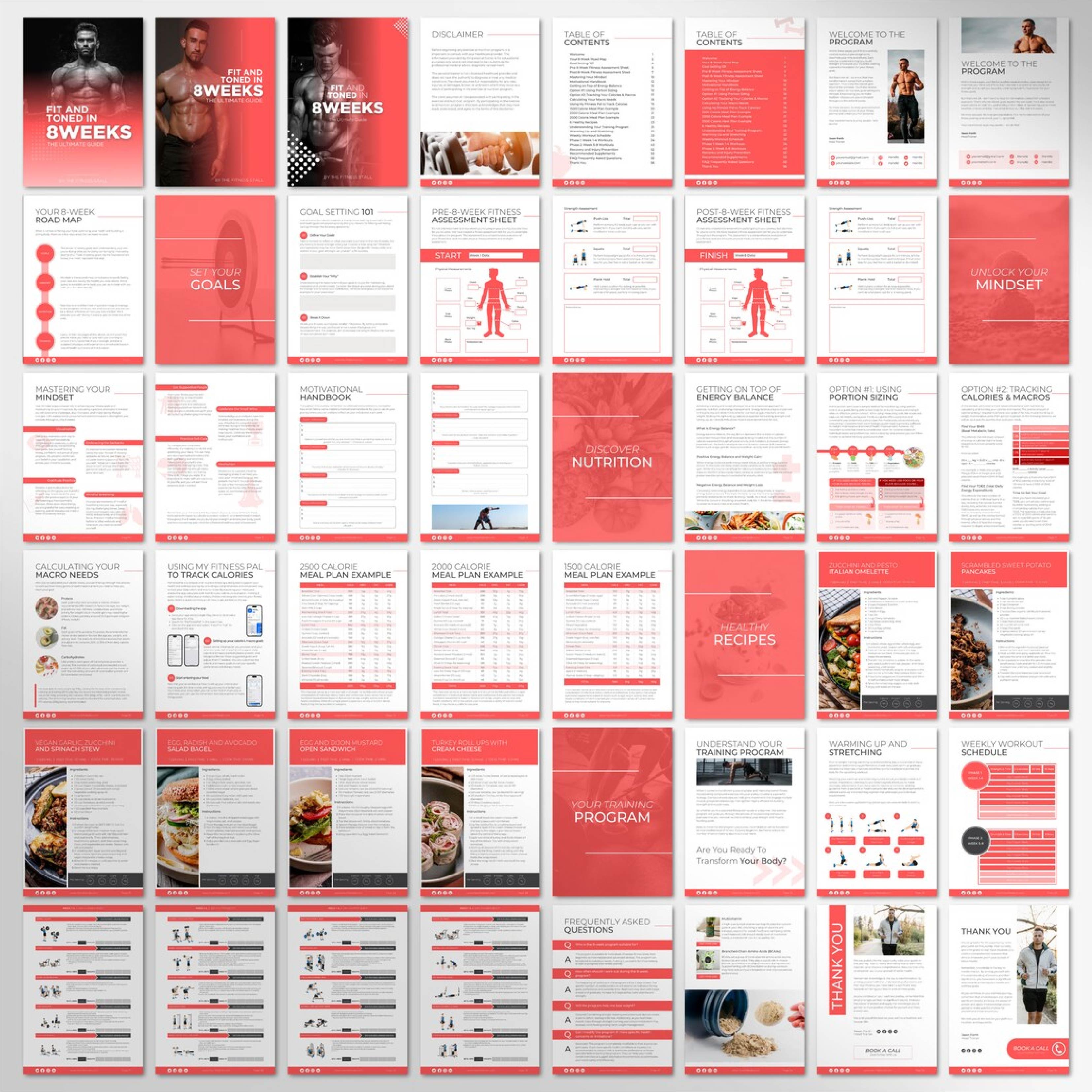 Fit & Toned in 8 Weeks: Fitness Program for Men (Editable Canva Template)