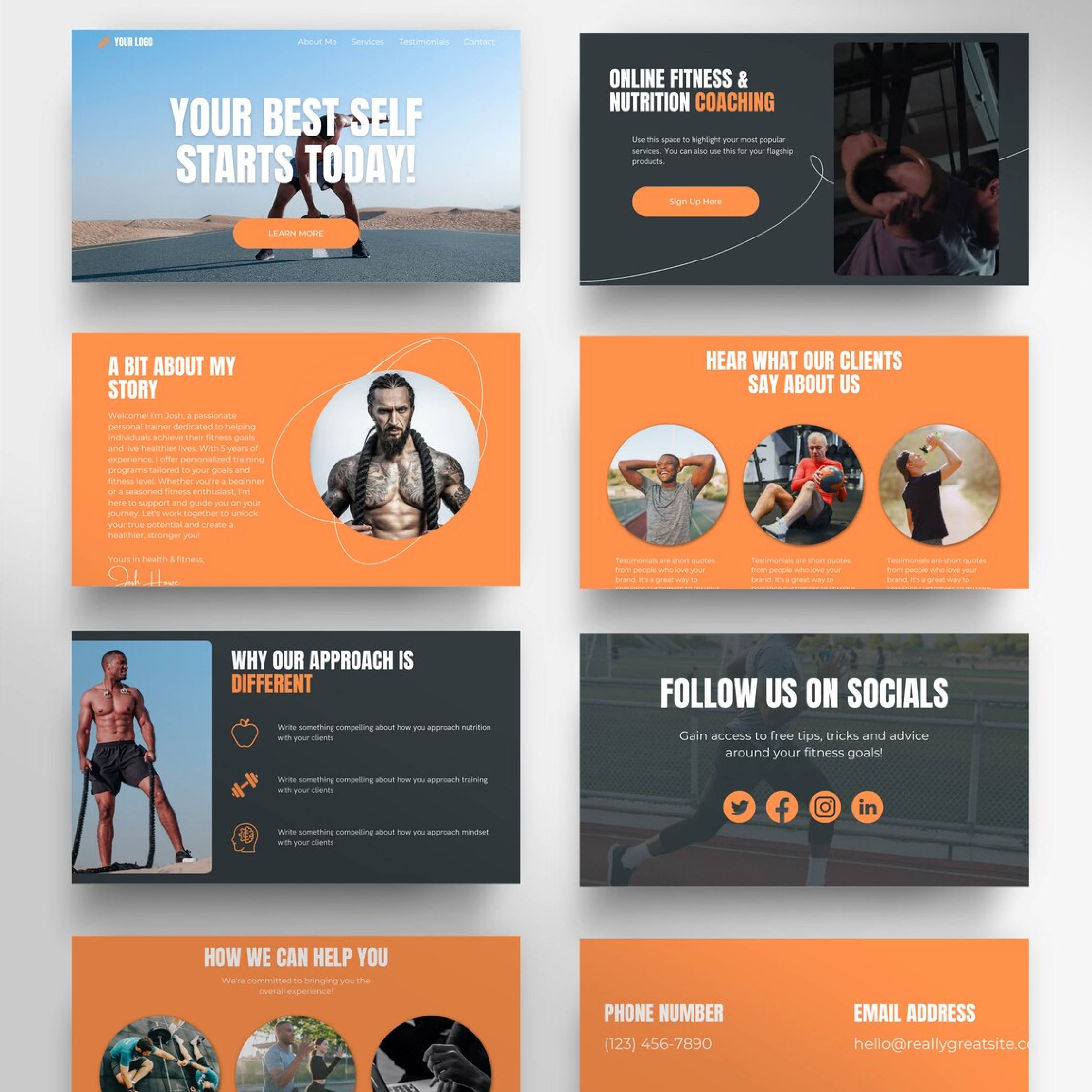 Canva Website Templates for Fitness Coaches & Personal Trainers