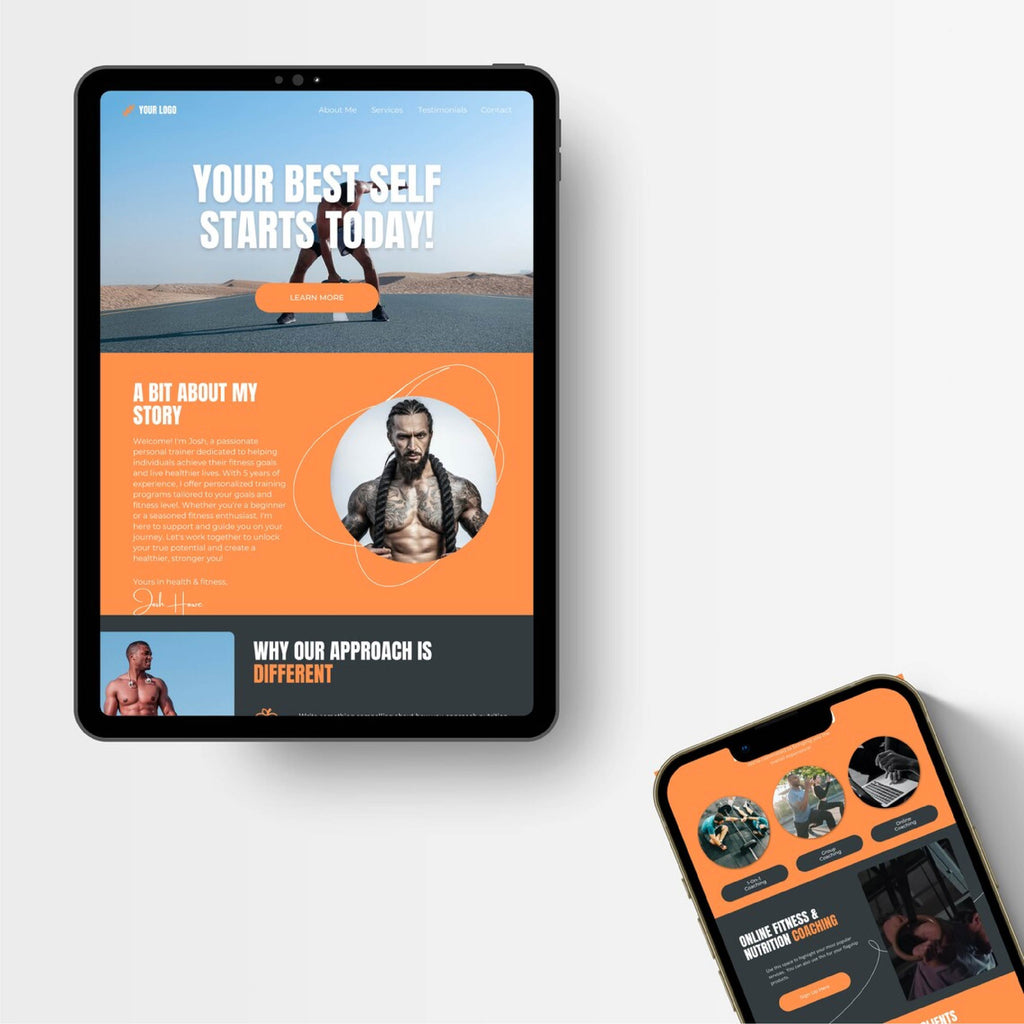 Canva Website Templates for Fitness Coaches & Personal Trainers