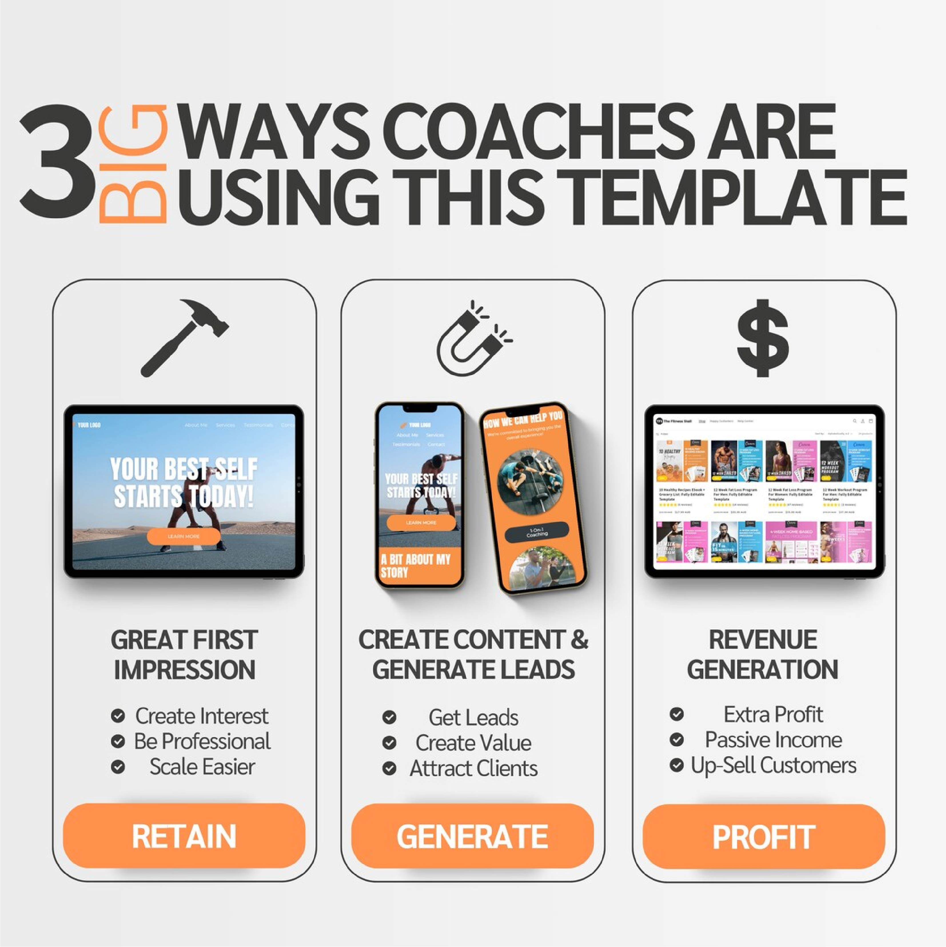 Canva Website Templates for Fitness Coaches & Personal Trainers