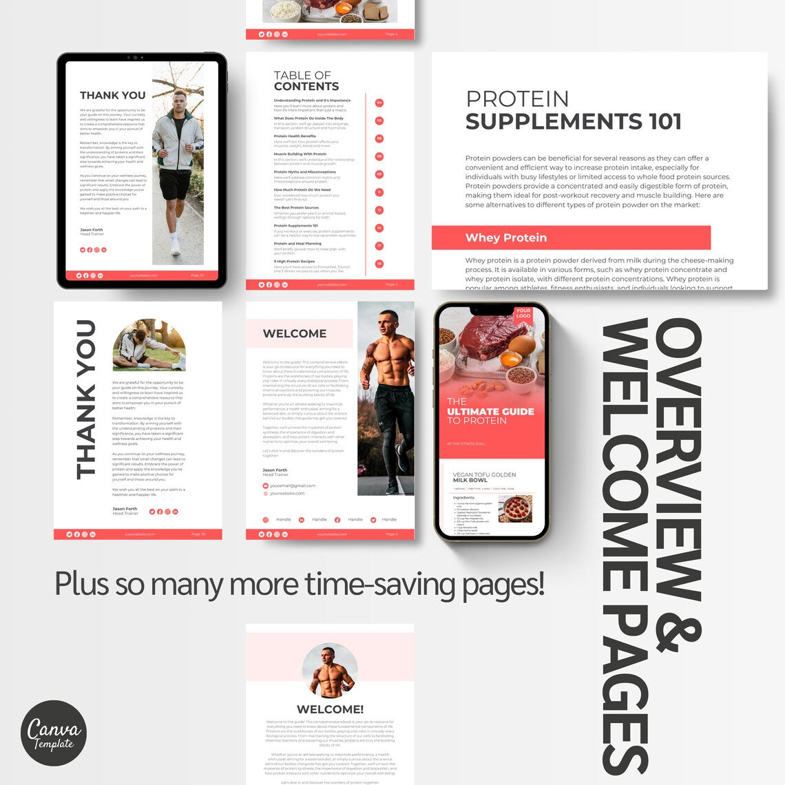 Customizable Protein eBook Template – Meal Planning & Nutrition Canva Guide