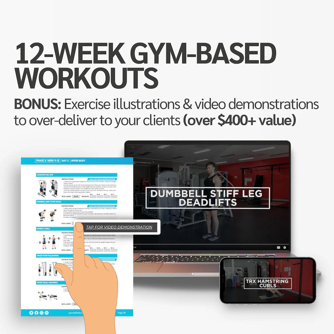 12-Week Workout & Nutrition Program | Editable Canva Fitness eBook Template