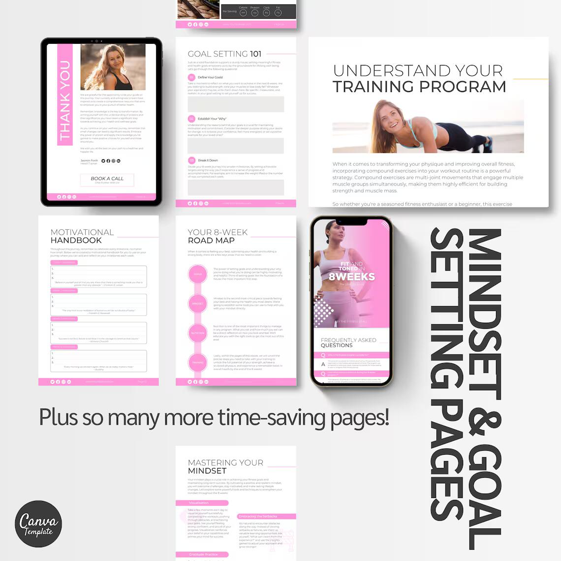 Fit and Toned in 8 Weeks for Women | Editable Canva Fitness & Nutrition eBook Template