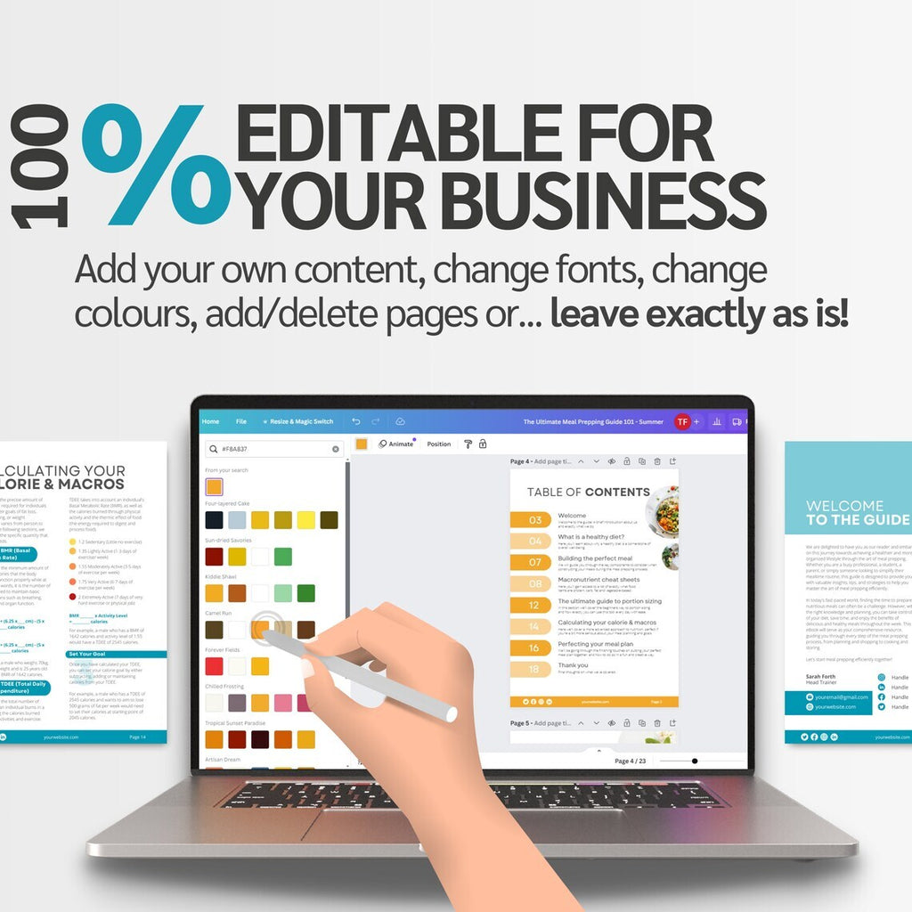 Meal Prep & Nutrition Guide | Rebrand able eBook Template for Trainers & Wellness Pros