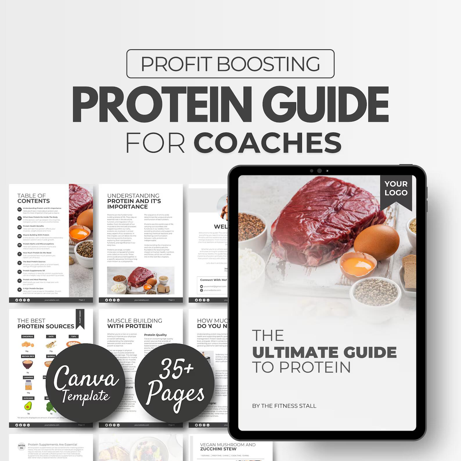 High-Protein Nutrition Guide – Done-for-You eBook Template for Health Coaches