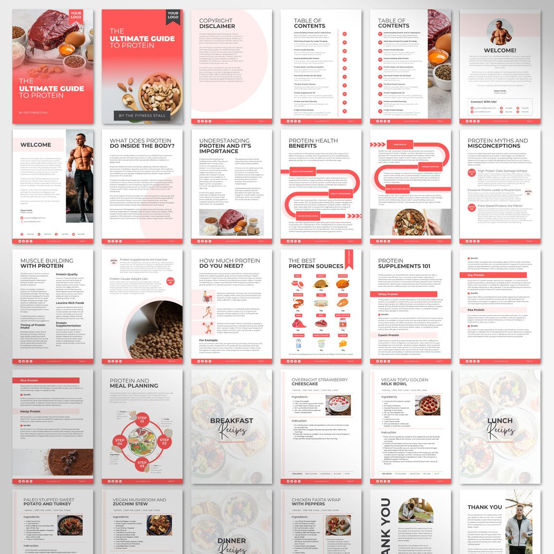 Customizable Protein eBook Template – Meal Planning & Nutrition Canva Guide