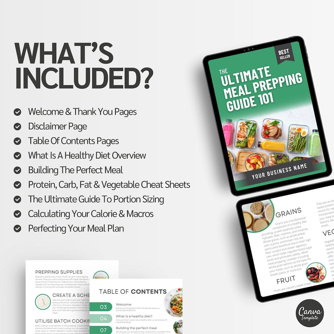 Done-For-You Nutrition eBook Template | Meal Prep & Healthy Eating Guide for Coaches