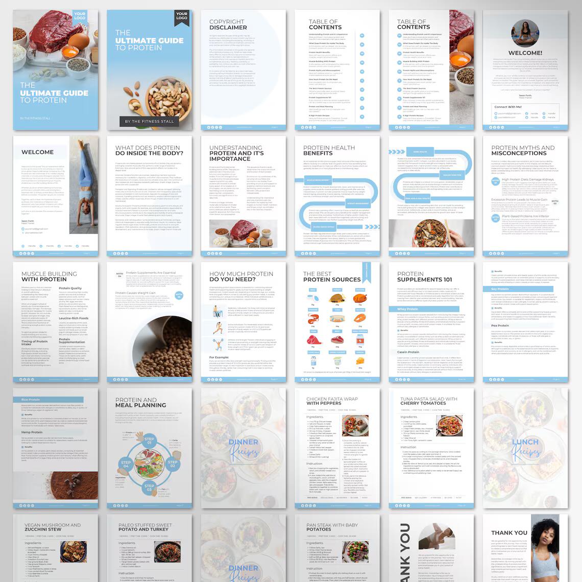 Fitness Coach Resource – Ready-to-Use Protein Nutrition eBook (Canva Editable)