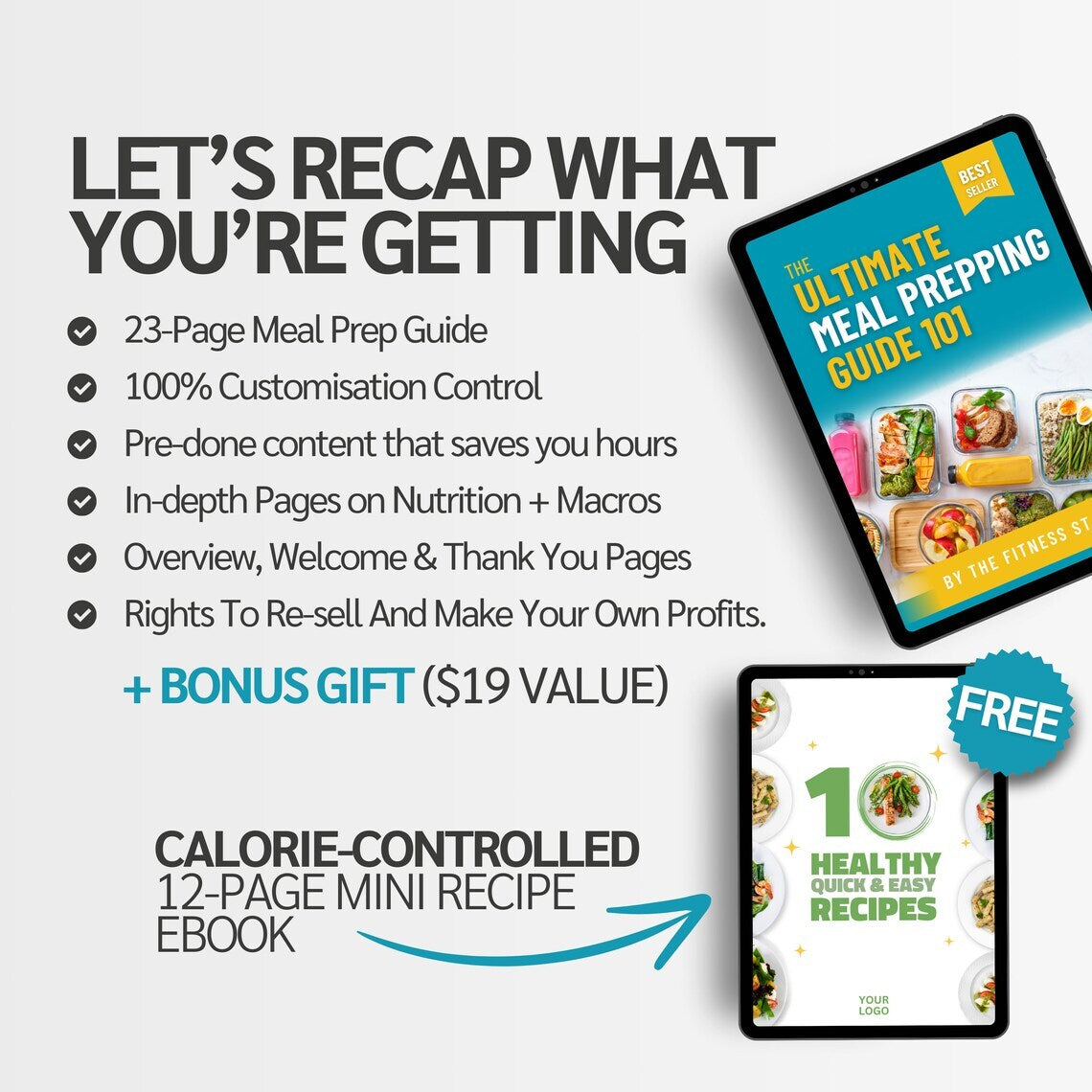 Meal Prep & Nutrition Guide | Rebrand able eBook Template for Trainers & Wellness Pros