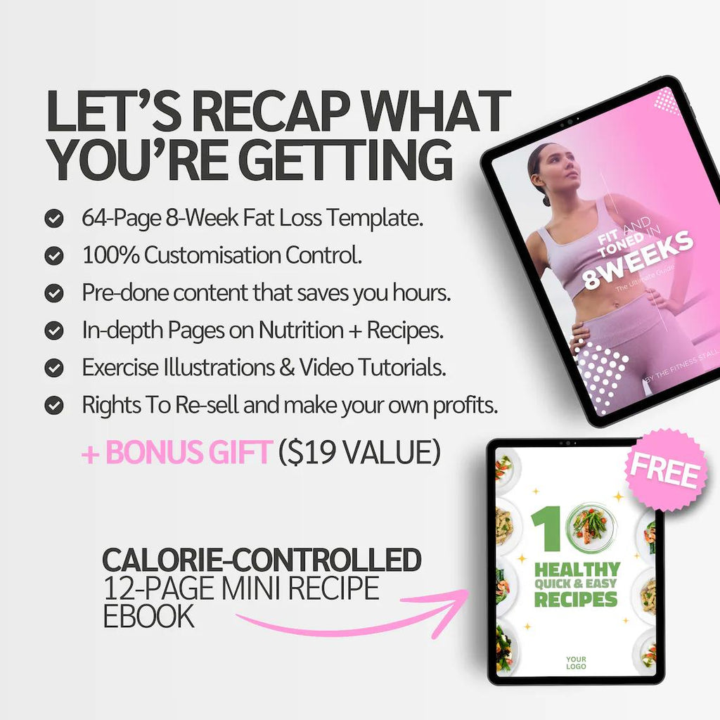 Fit and Toned in 8 Weeks for Women | Editable Canva Fitness & Nutrition eBook Template