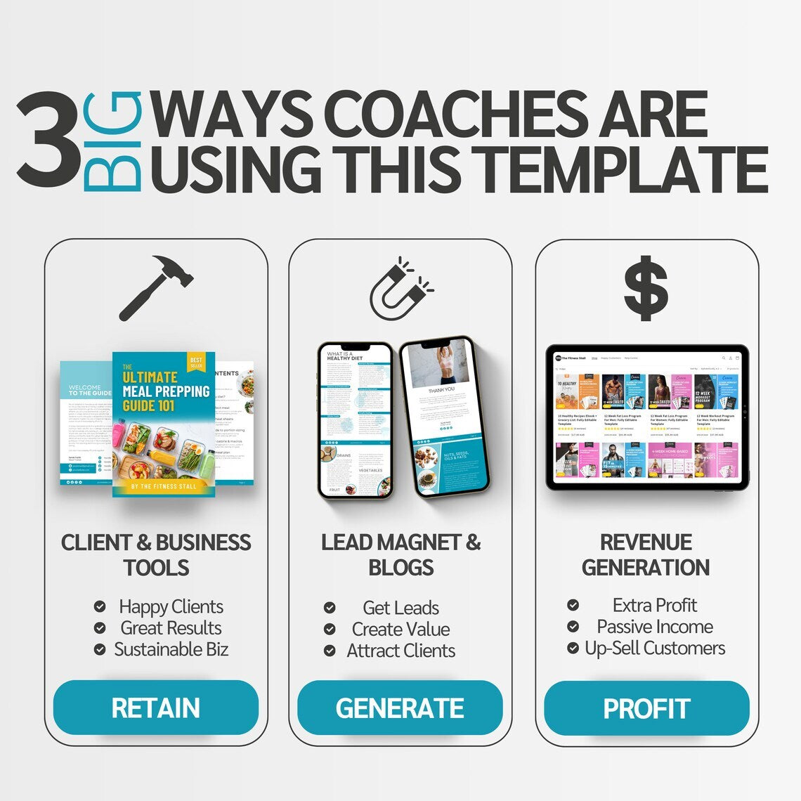 Meal Prep & Nutrition Guide | Rebrand able eBook Template for Trainers & Wellness Pros