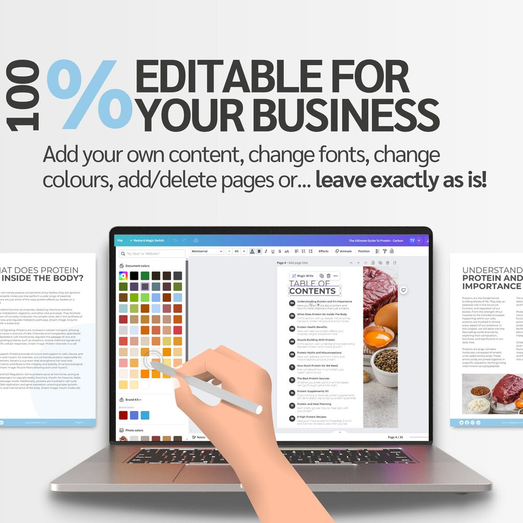 Fitness Coach Resource – Ready-to-Use Protein Nutrition eBook (Canva Editable)