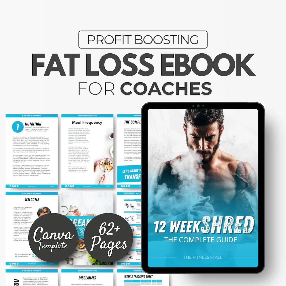 12-Week Workout & Nutrition Program | Editable Canva Fitness eBook Template