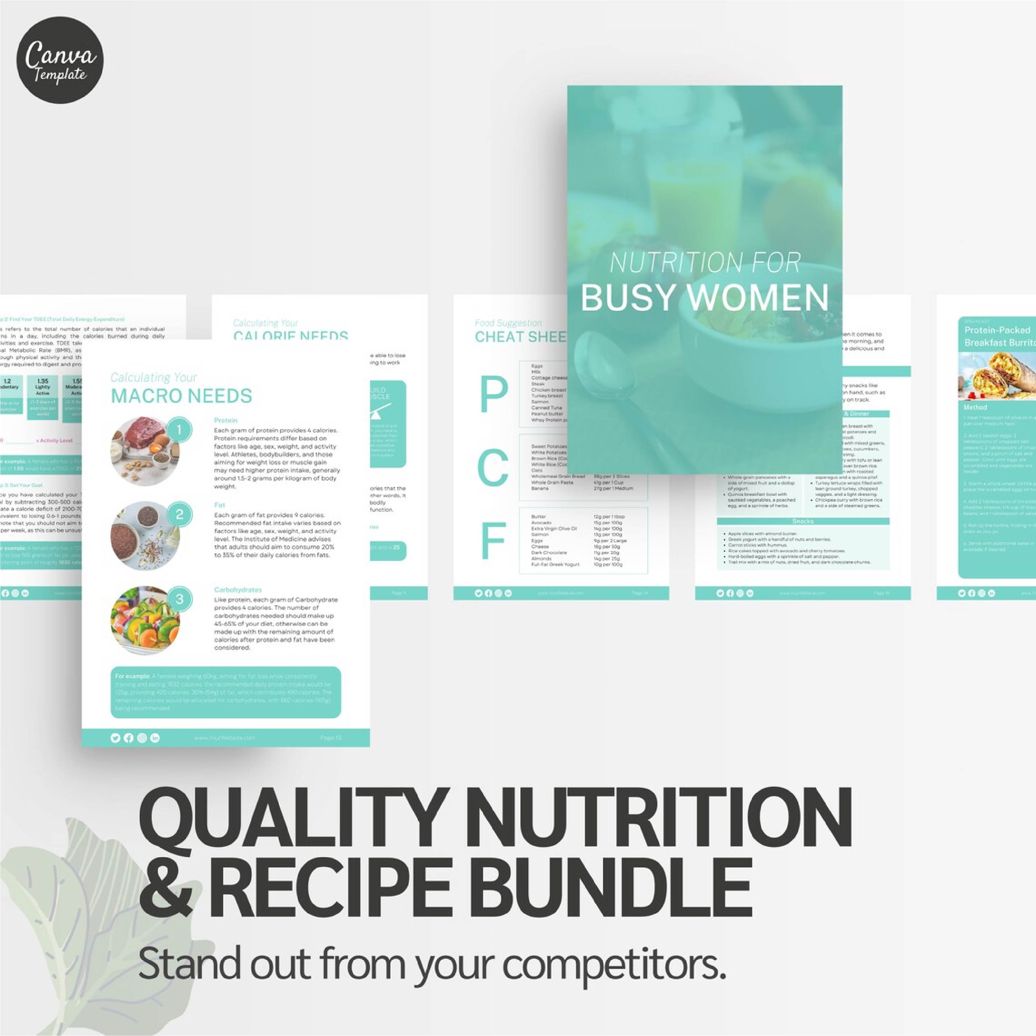 Fit in 15 Minutes – 4 Week Fitness eBook Template for Busy Women | Weight Loss Program, Workout & Nutrition Guide | Editable Canva Coaching Resource