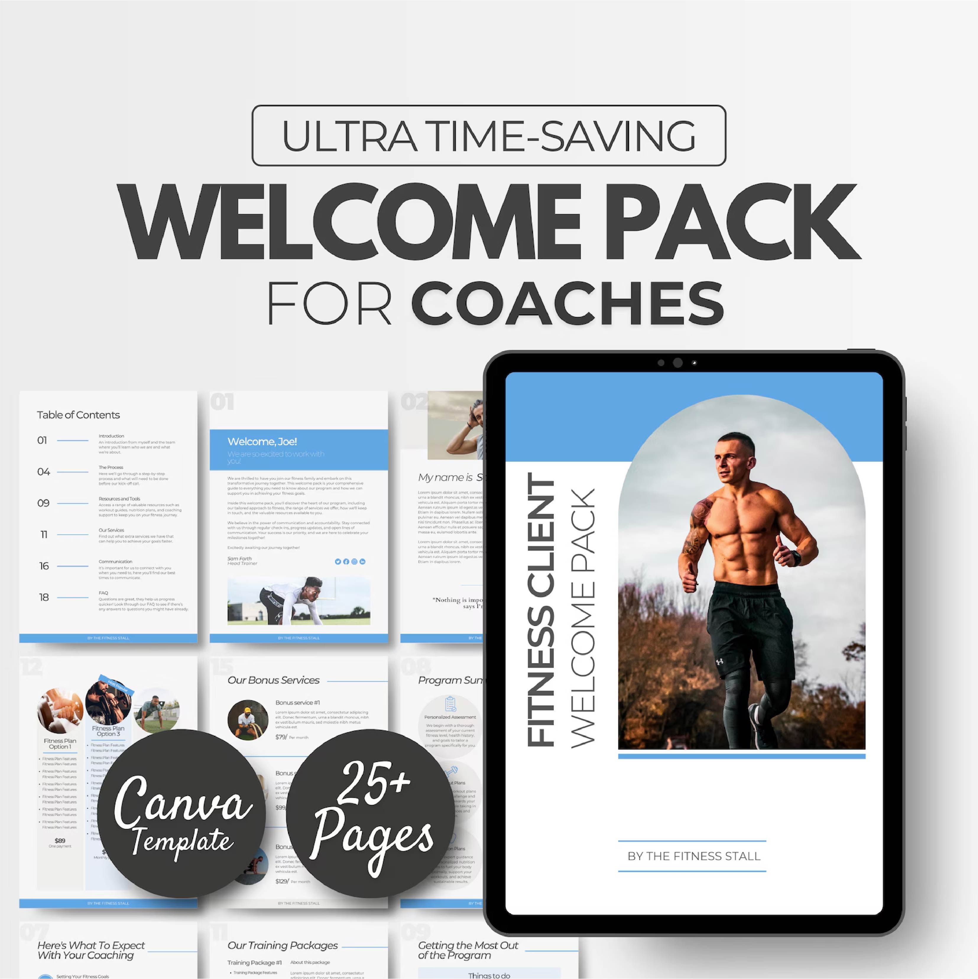 12-Week Fitness Coaching Welcome Pack | Editable Canva Templates for Health & Fitness Professionals