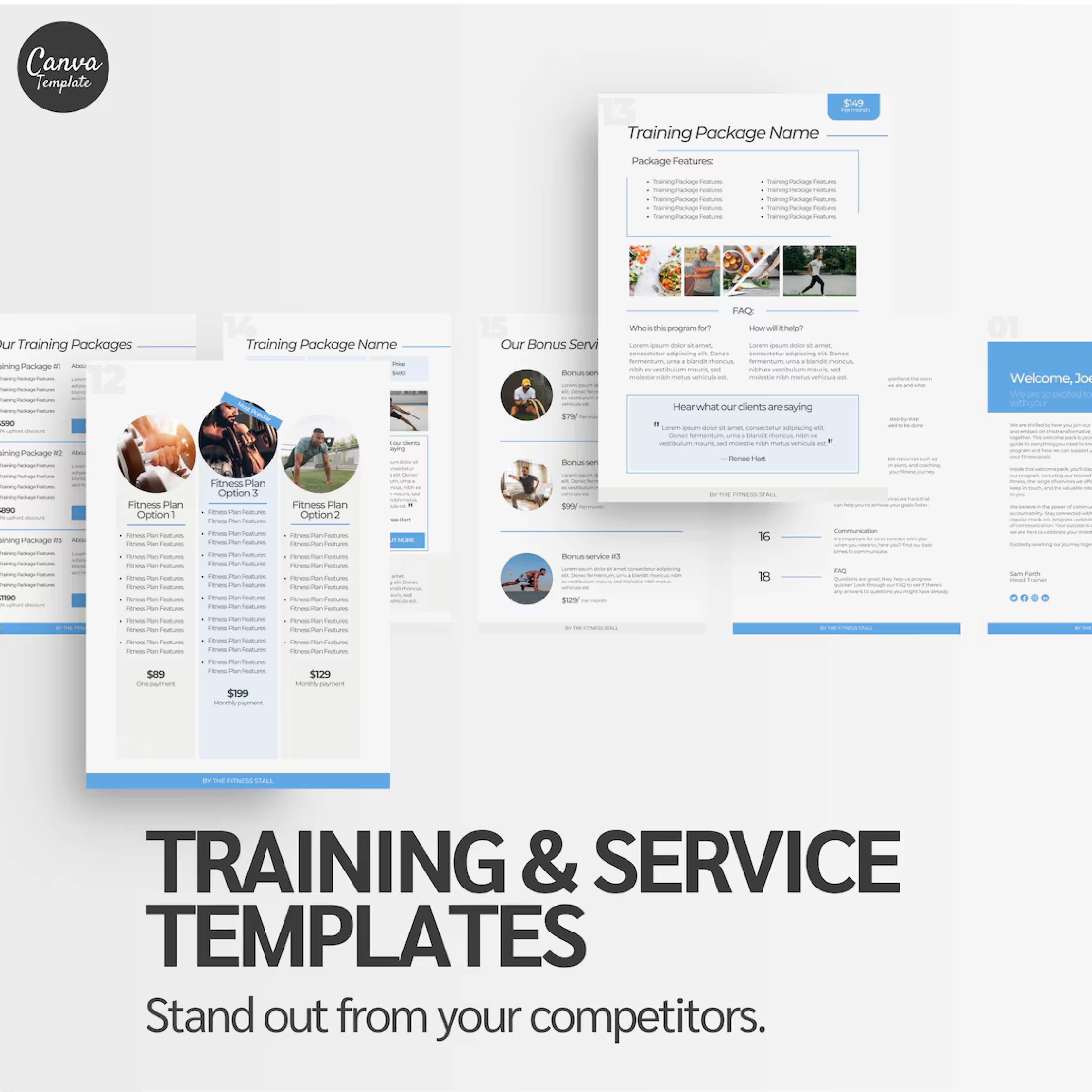 12-Week Fitness Coaching Welcome Pack | Editable Canva Templates for Health & Fitness Professionals