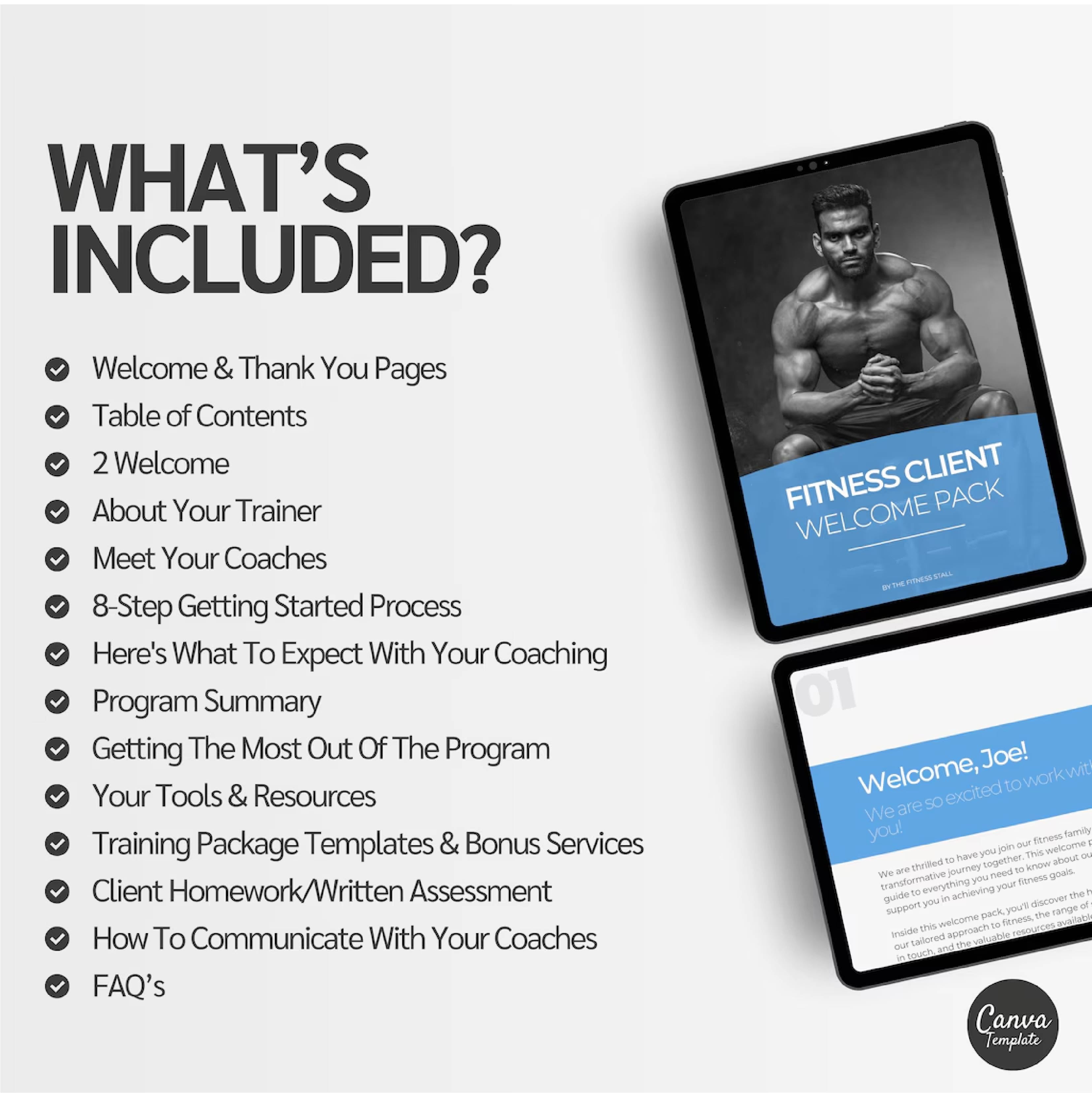 12-Week Fitness Coaching Welcome Pack | Editable Canva Templates for Health & Fitness Professionals