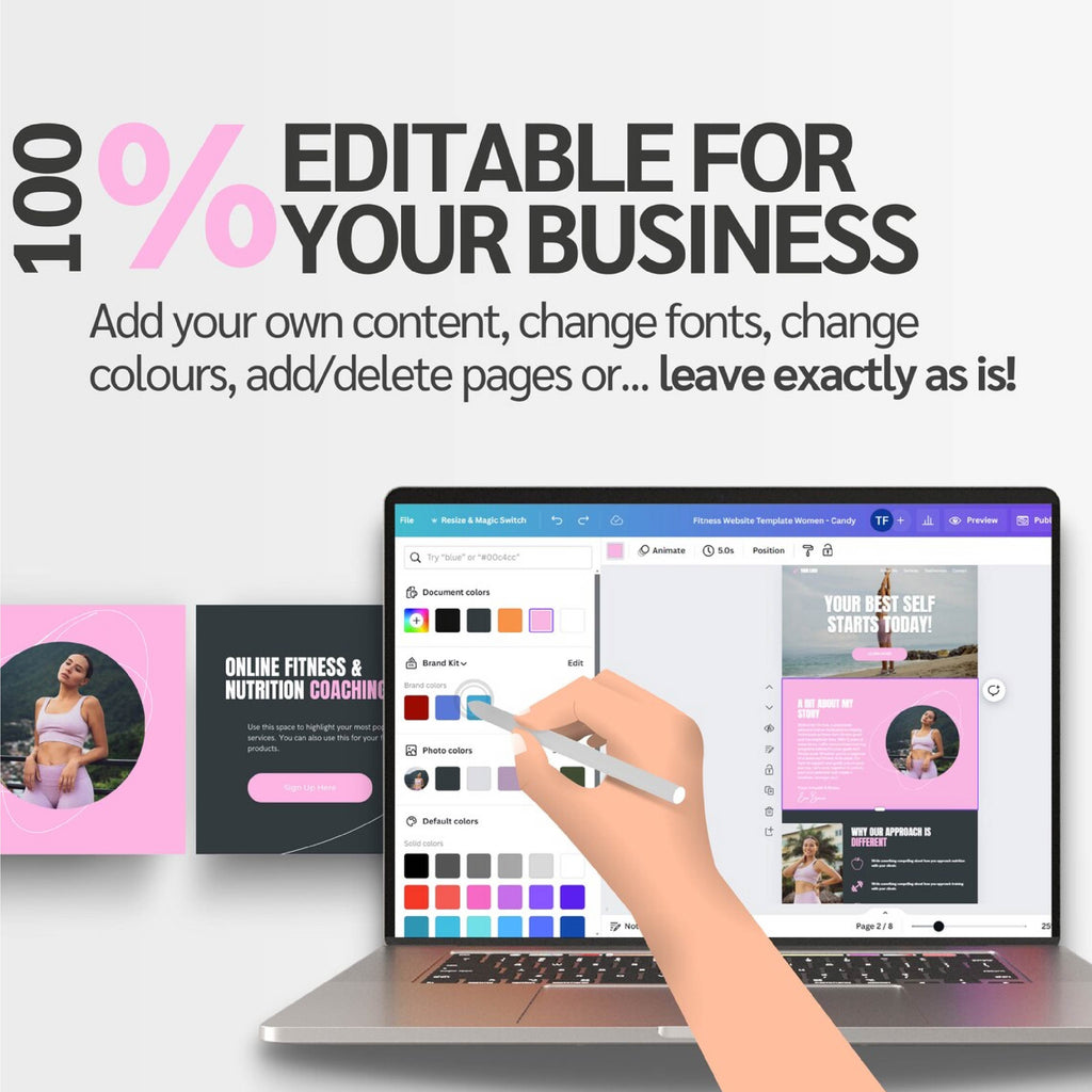 Canva Website Templates for Fitness Coaches | Personal Trainer Website Template | Customizable Fitness Coaching Website Design