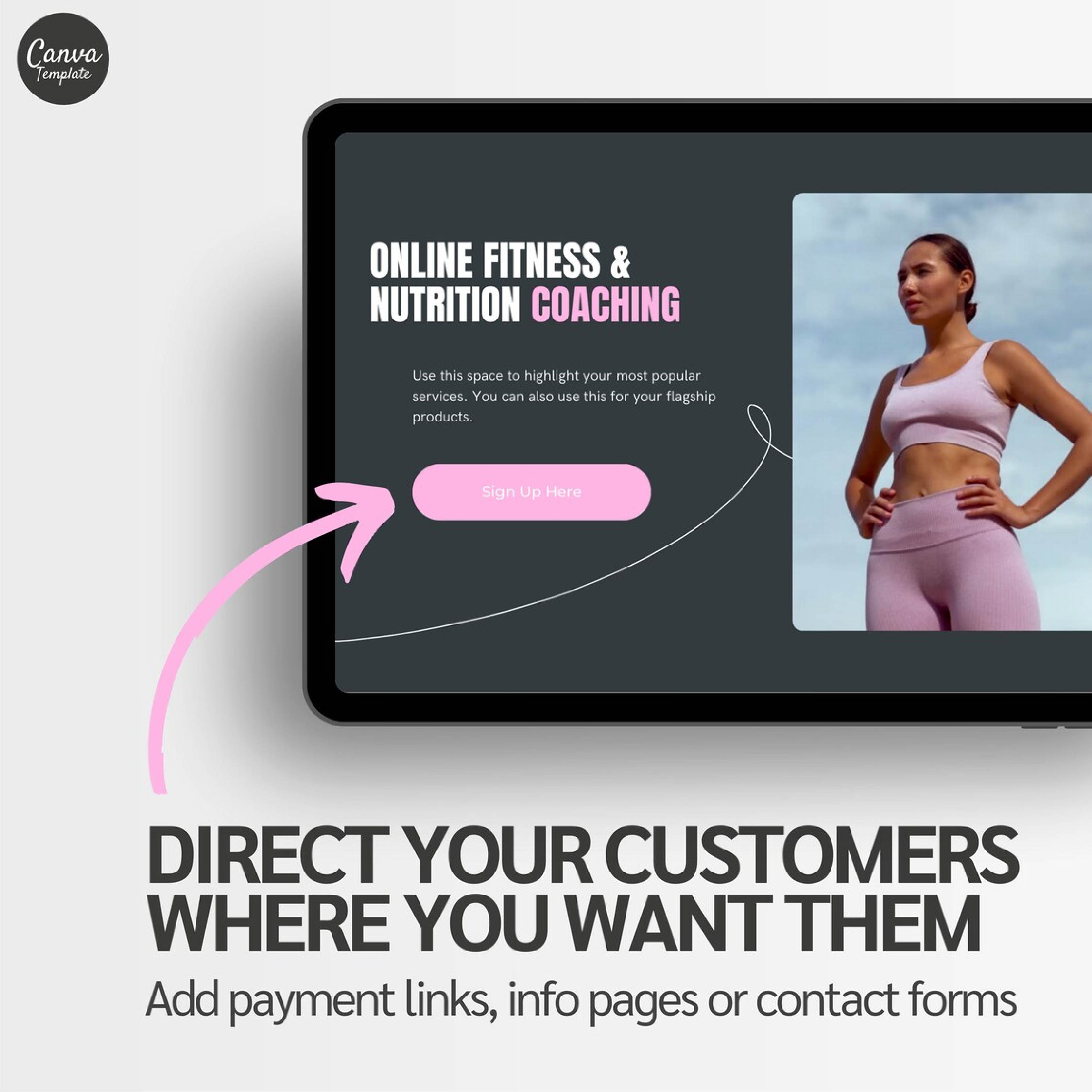 Canva Website Templates for Fitness Coaches | Personal Trainer Website Template | Customizable Fitness Coaching Website Design