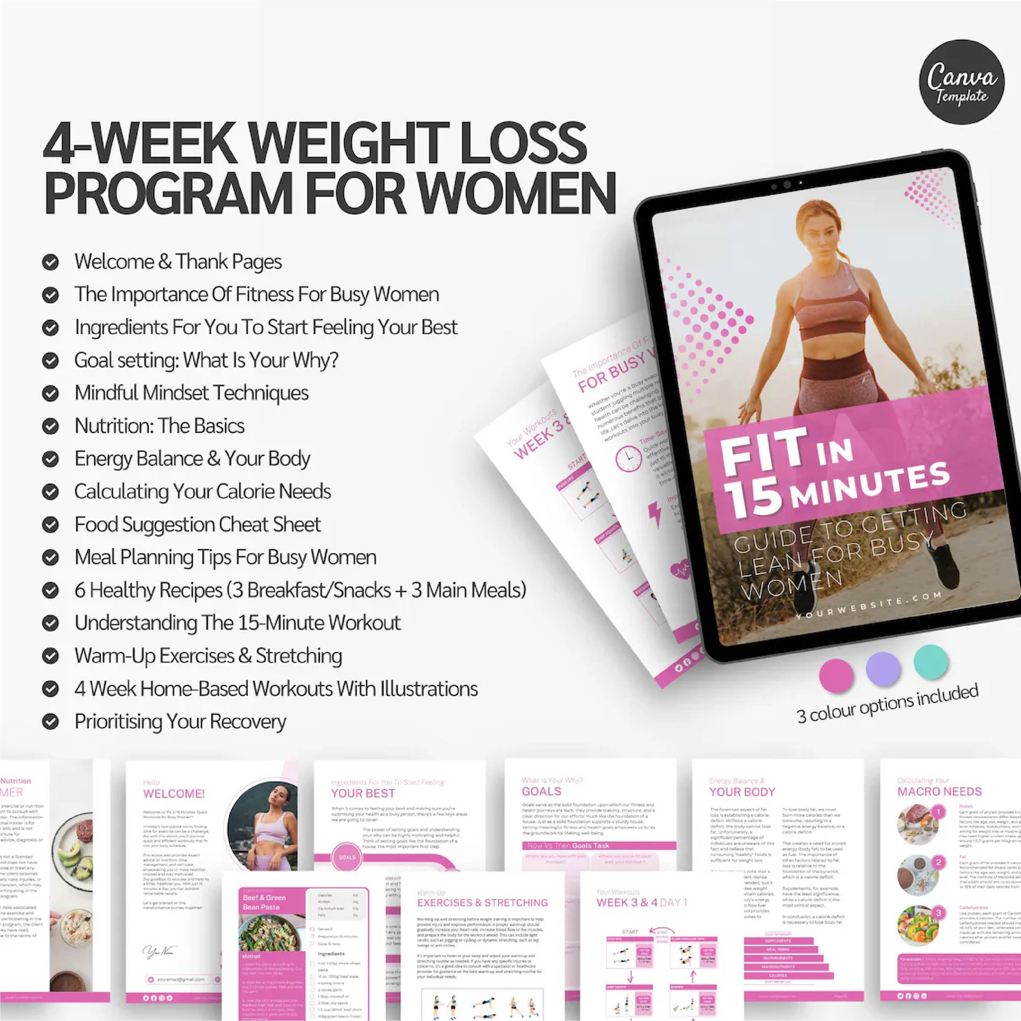 Fit in 15 Minutes: 4-Week Fitness &amp; Nutrition Program for Busy Women
