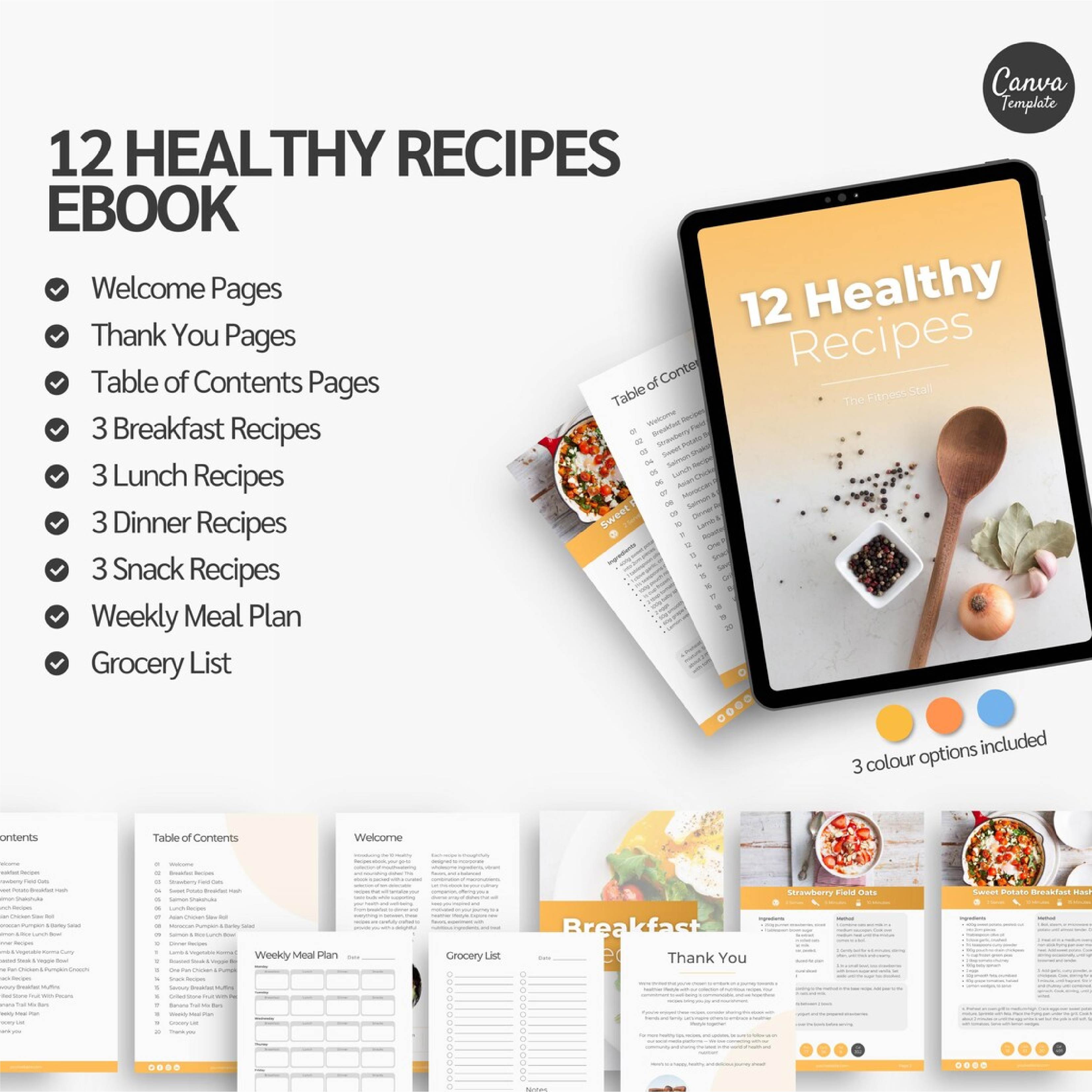 Ultimate Nutrition Coaching Bundle | Protein Guide + Meal Prep Guide + Recipe eBook | Canva Editable Fitness Coach Template