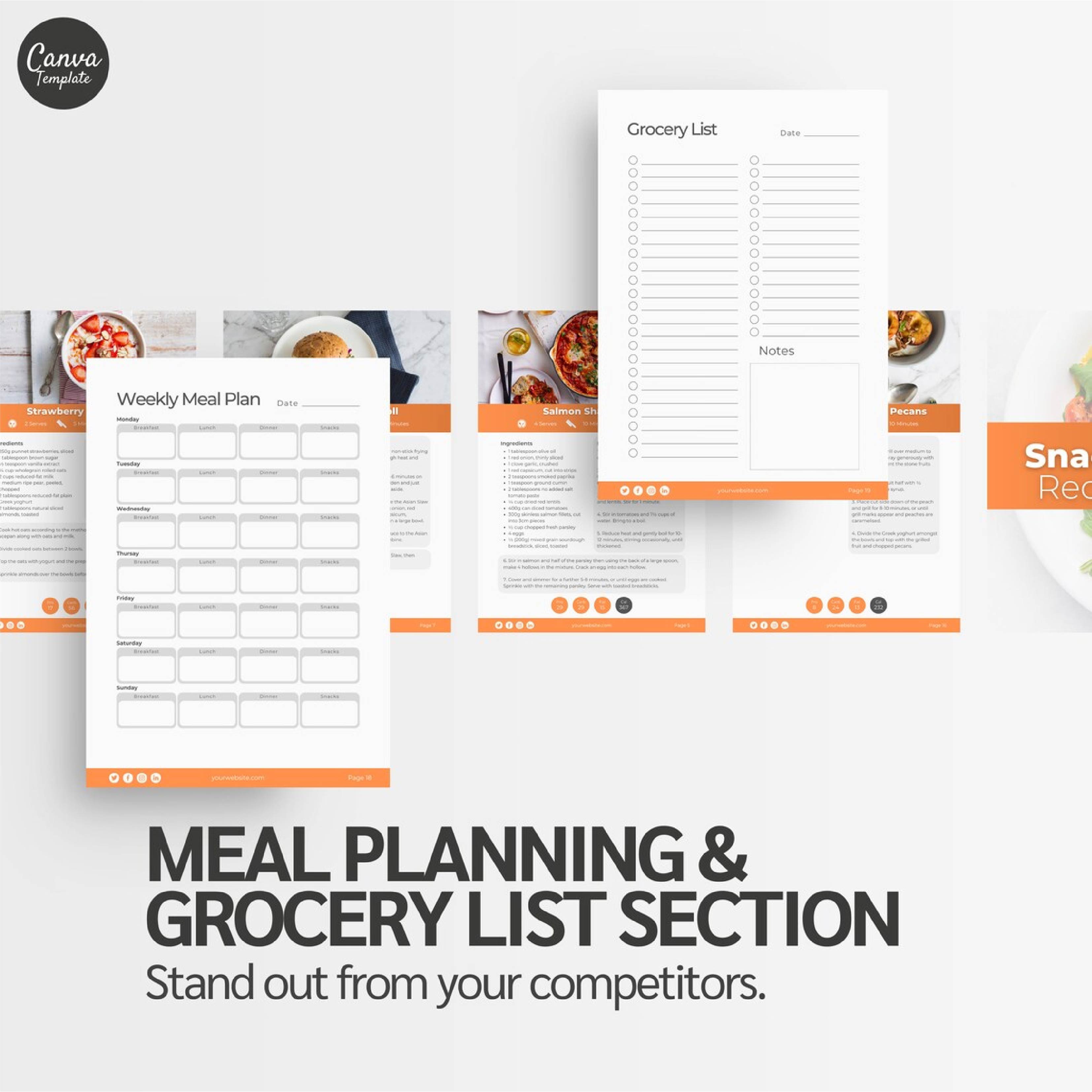 12 Healthy Recipes Canva eBook Template | Nutrition & Meal Plan Guide for Coaches