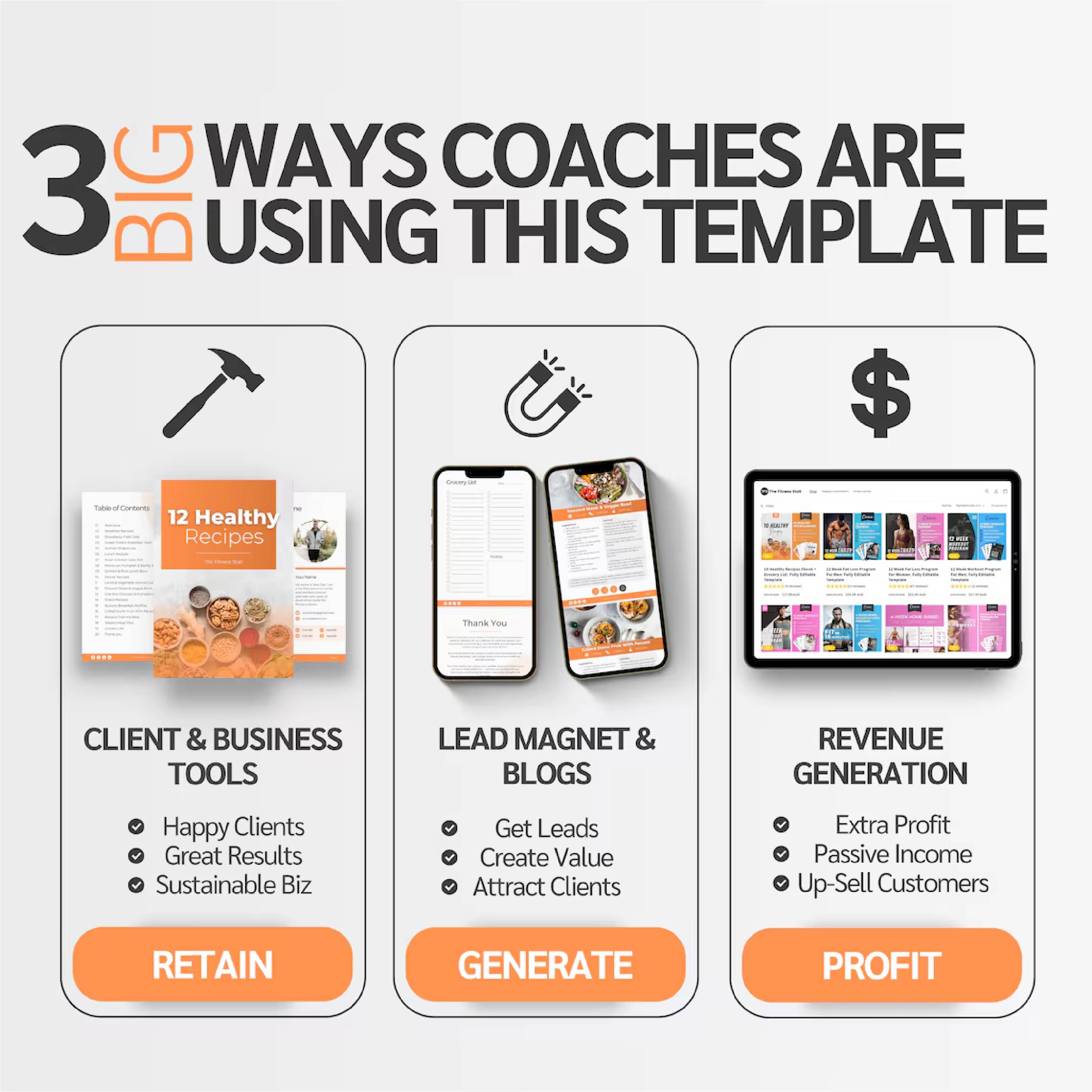 12 Healthy Recipes Canva eBook Template | Nutrition & Meal Plan Guide for Coaches