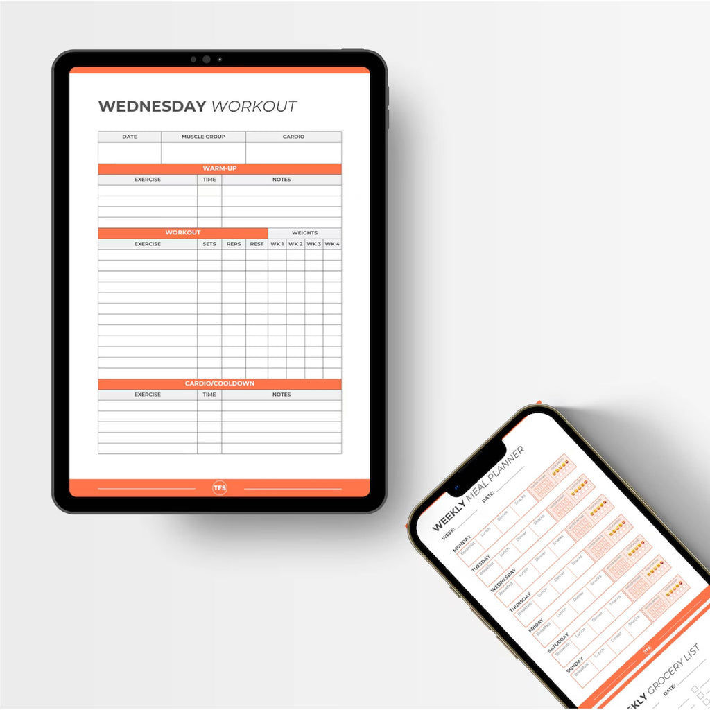 Ultimate Workout &amp; Nutrition Planner (Editable Canva Template)