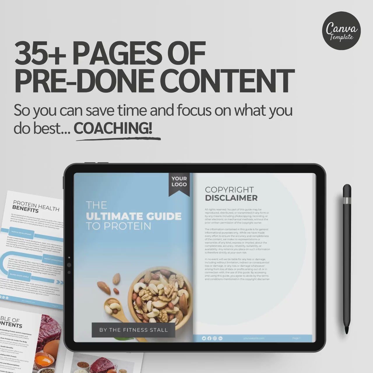 Fitness Coach Resource – Ready-to-Use Protein Nutrition eBook (Canva Editable)