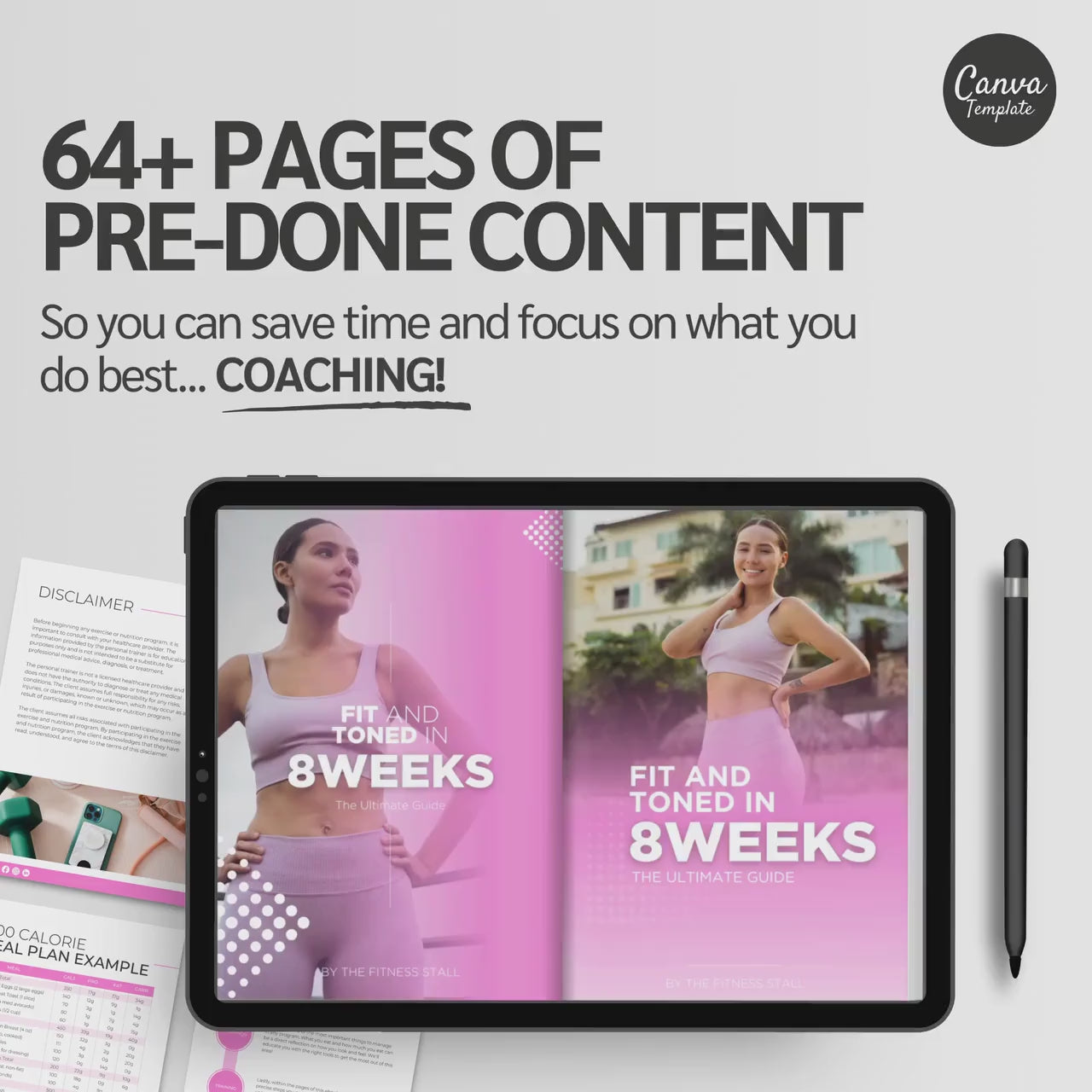 Fit and Toned in 8 Weeks for Women | Editable Canva Fitness & Nutrition eBook Template