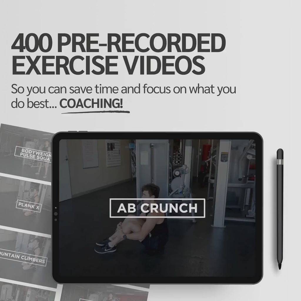 400+ Fitness Exercise Video Library – Full Body, Abs, HIIT & Strength Workouts for Trainers & Coaches