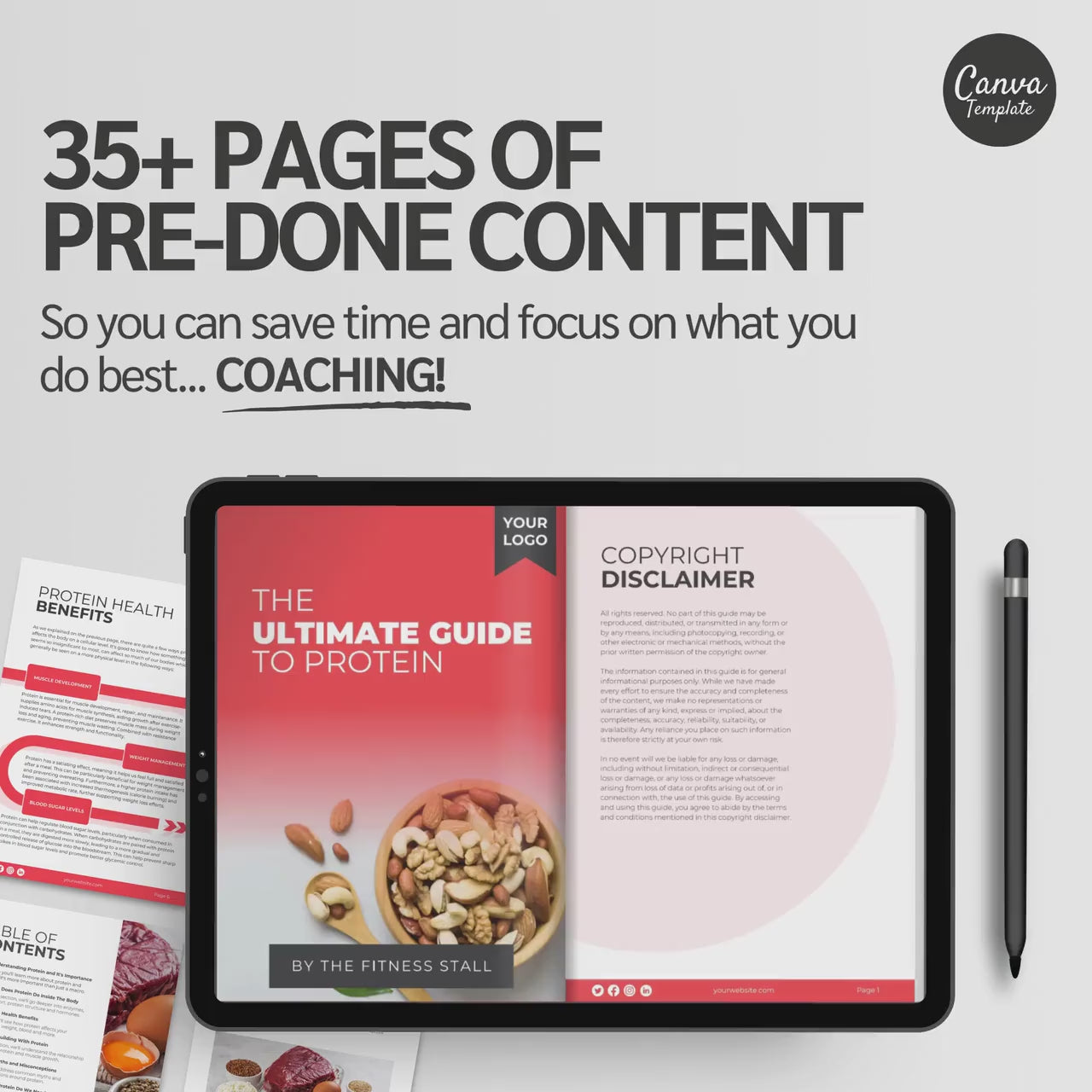 Customizable Protein eBook Template – Meal Planning & Nutrition Canva Guide