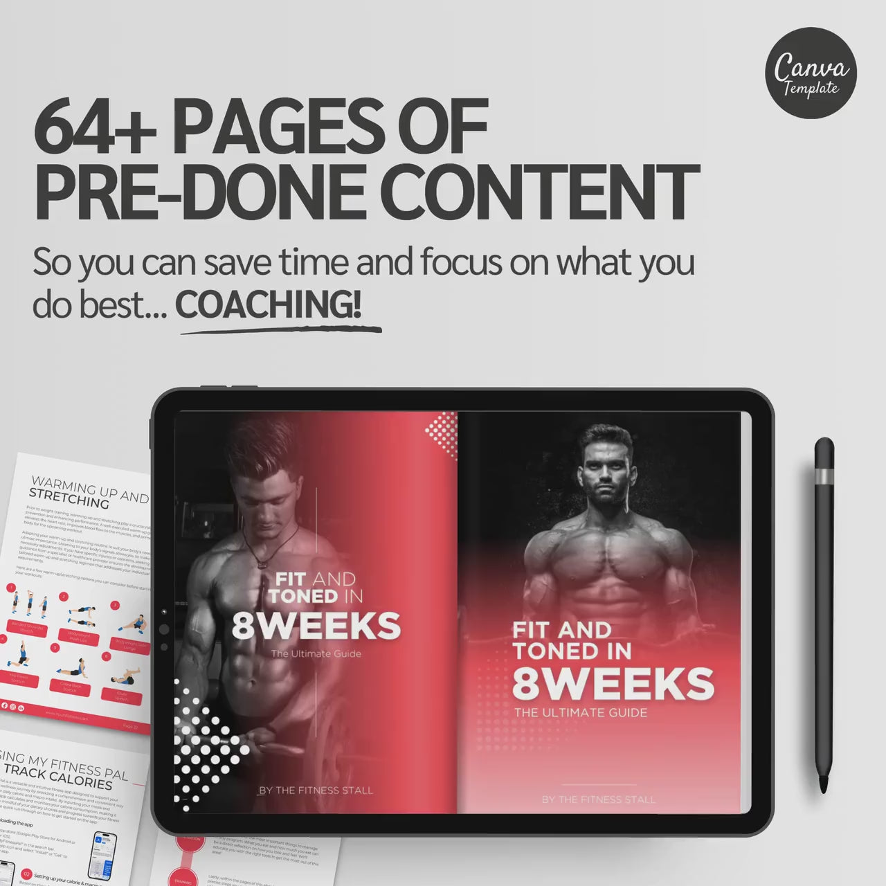 Fit & Toned in 8 Weeks: Fitness Program for Men (Editable Canva Template)